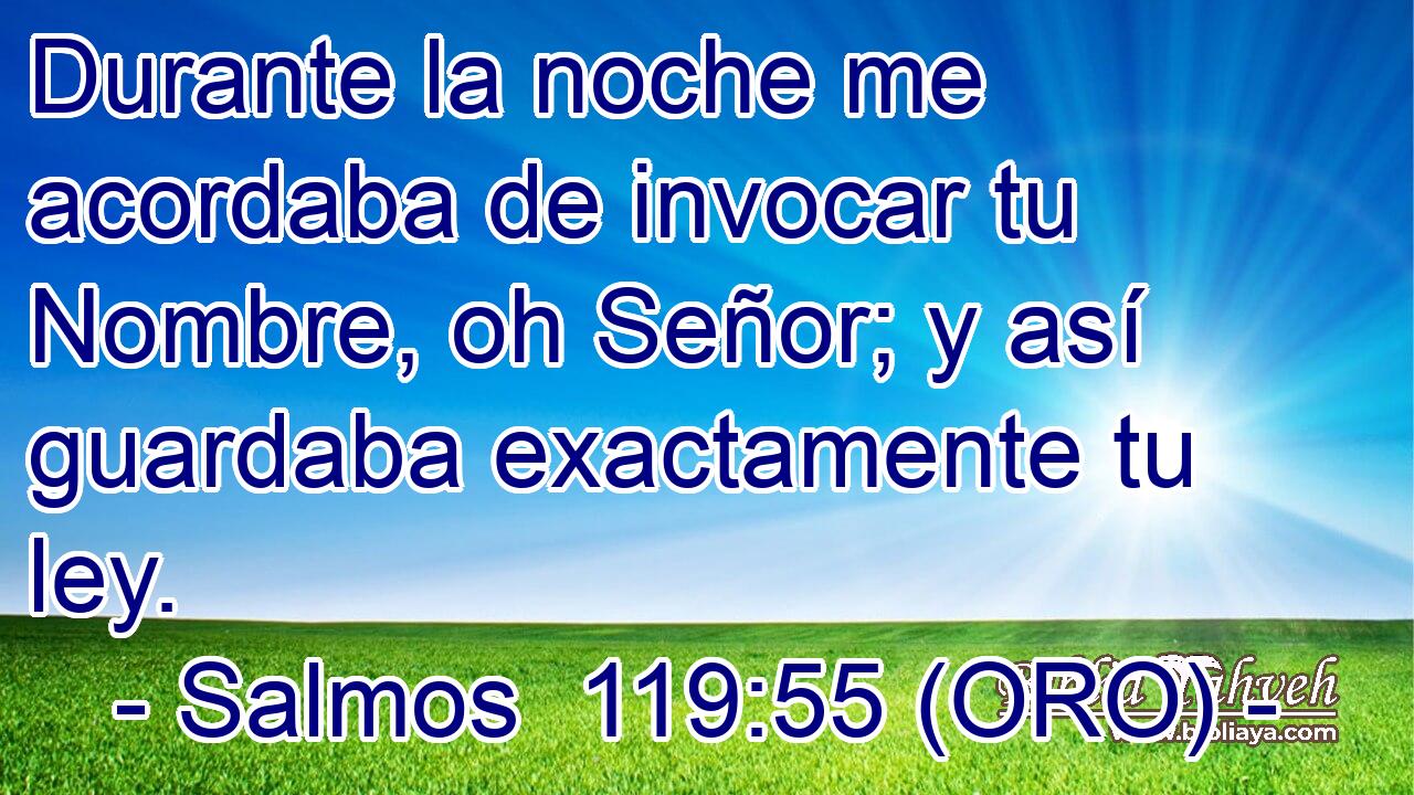  Durante la noche me acordaba de invocar tu Nombre, oh Señor; y así guardaba exactamente tu ley. 
