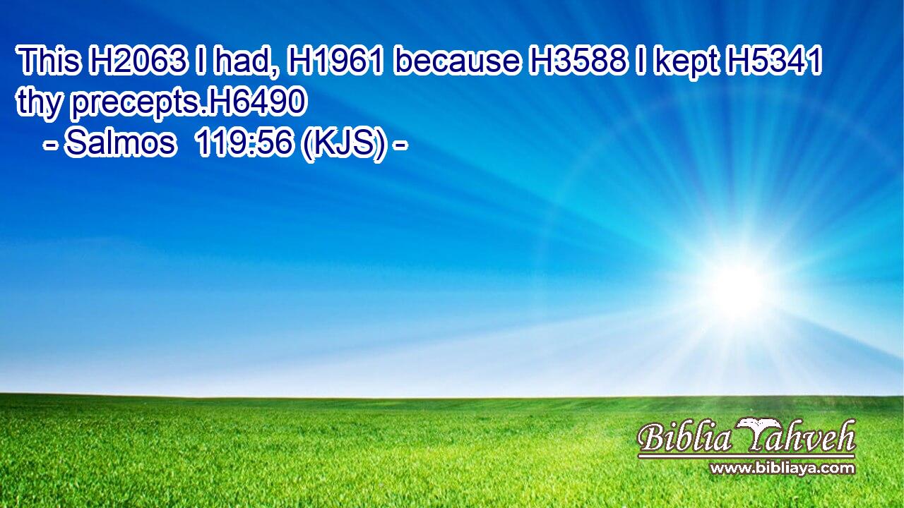 This H2063 I had, H1961 because H3588 I kept H5341 thy precepts.H6490