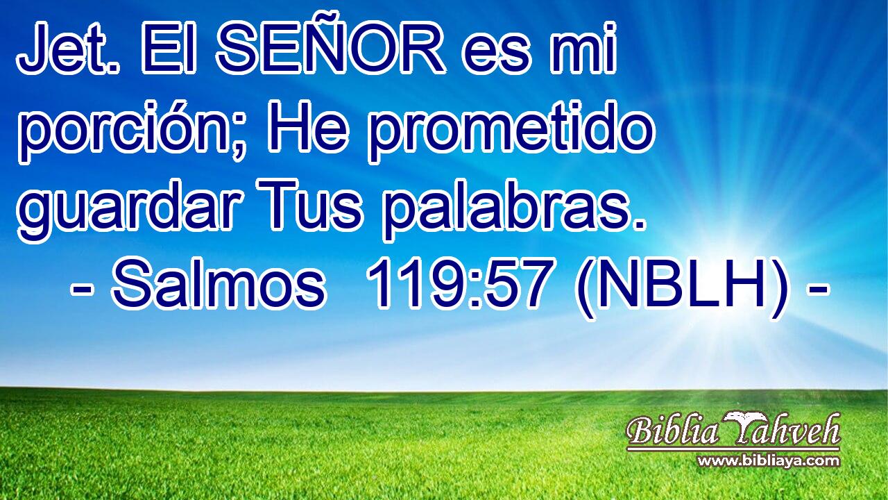 Jet. El SEÑOR es mi porción; He prometido guardar Tus palabras. 