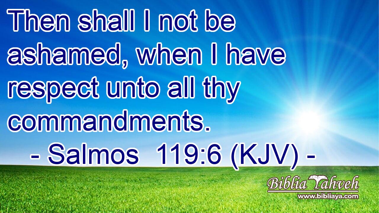 Then shall I not be ashamed, when I have respect unto all thy commandments.