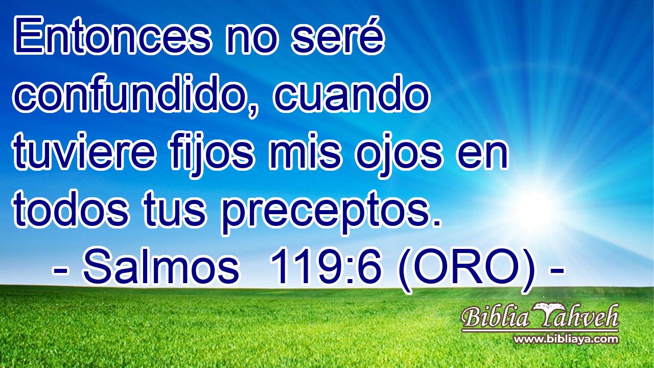  Entonces no seré confundido, cuando tuviere fijos mis ojos en todos tus preceptos. 
