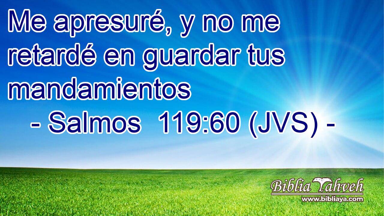 Me apresuré, y no me retardé en guardar tus mandamientos