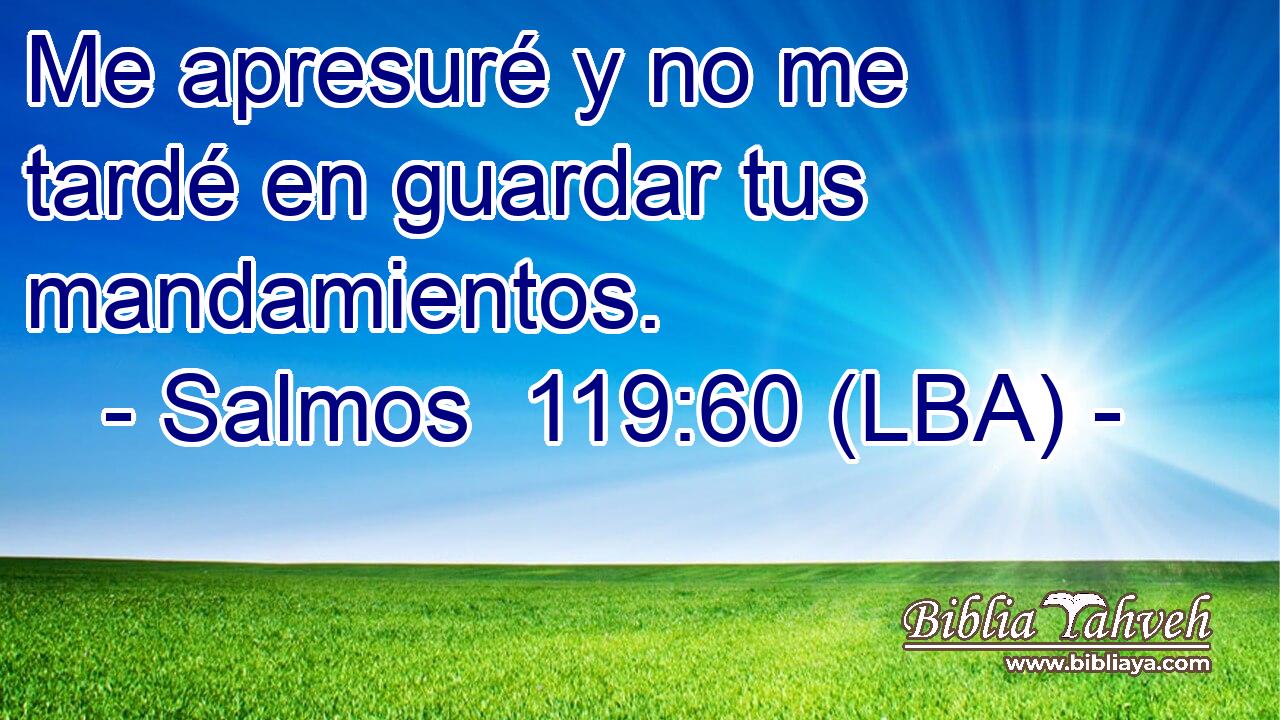 Me apresuré y no me tardé en guardar tus mandamientos.