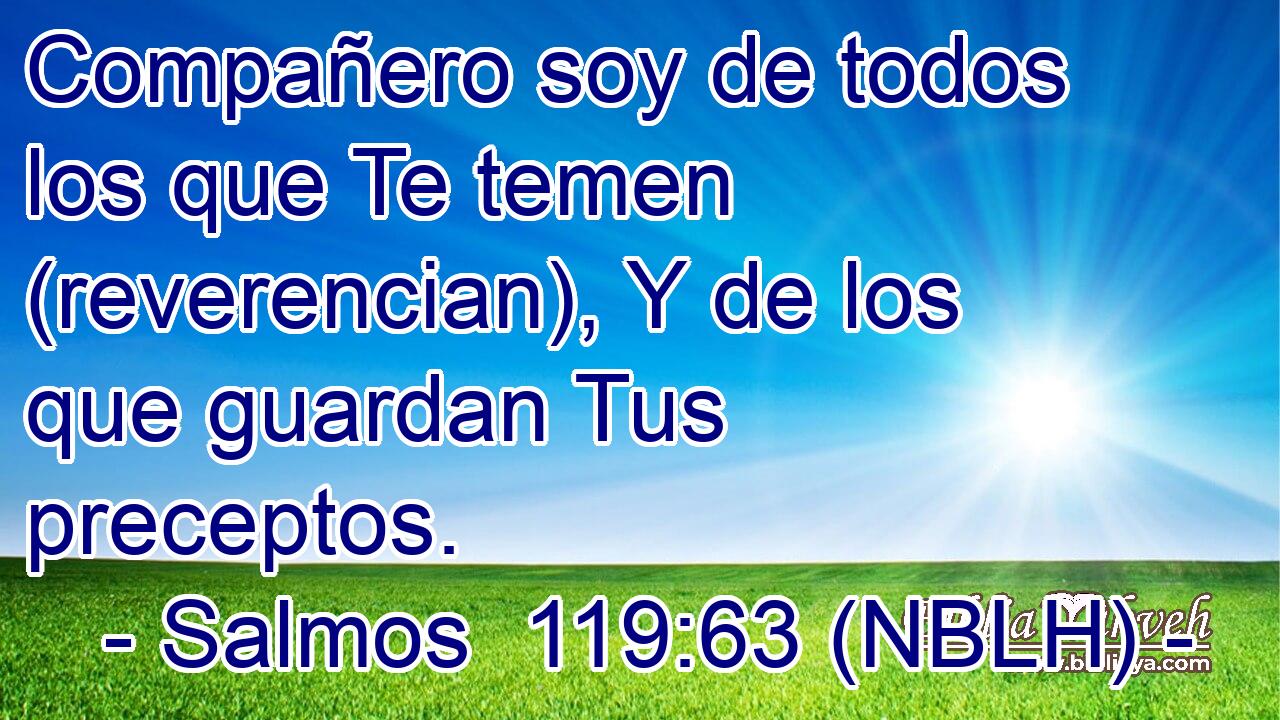  Compañero soy de todos los que Te temen (reverencian), Y de los que guardan Tus preceptos. 