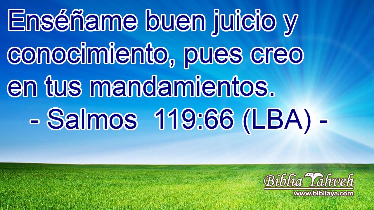 Enséñame buen juicio y conocimiento, pues creo en tus mandamientos.