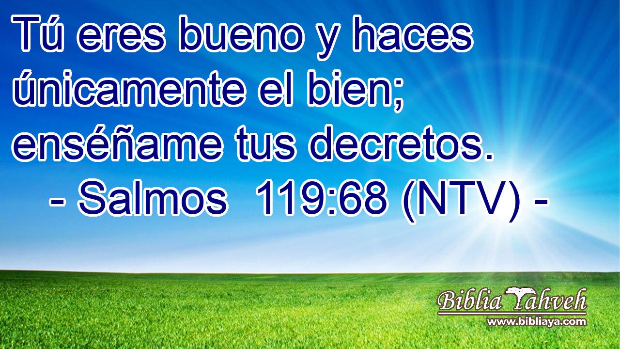 Tú eres bueno y haces únicamente el bien; enséñame tus decretos.
