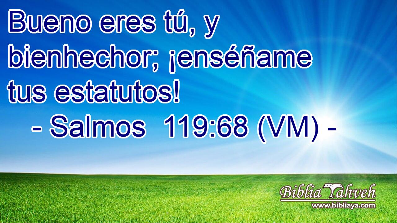  Bueno eres tú, y bienhechor; ¡enséñame tus estatutos! 