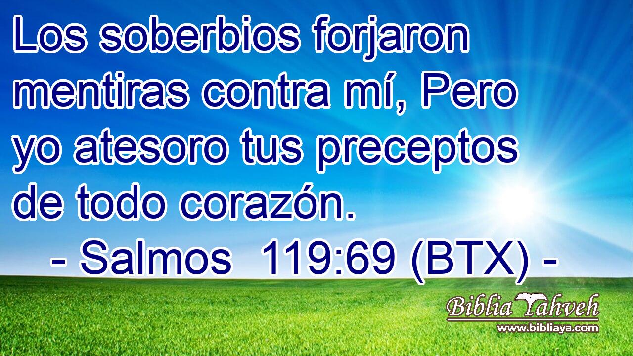 Los soberbios forjaron mentiras contra mí, Pero yo atesoro tus preceptos de todo corazón.