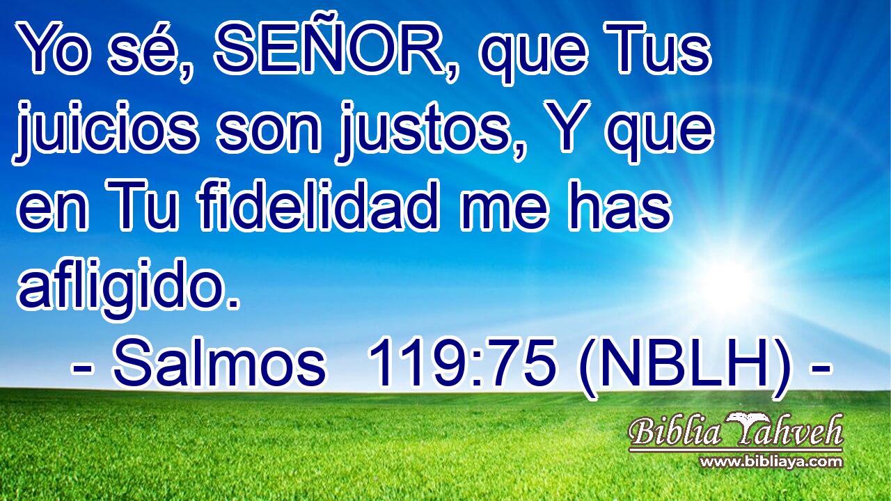  Yo sé, SEÑOR, que Tus juicios son justos, Y que en Tu fidelidad me has afligido. 