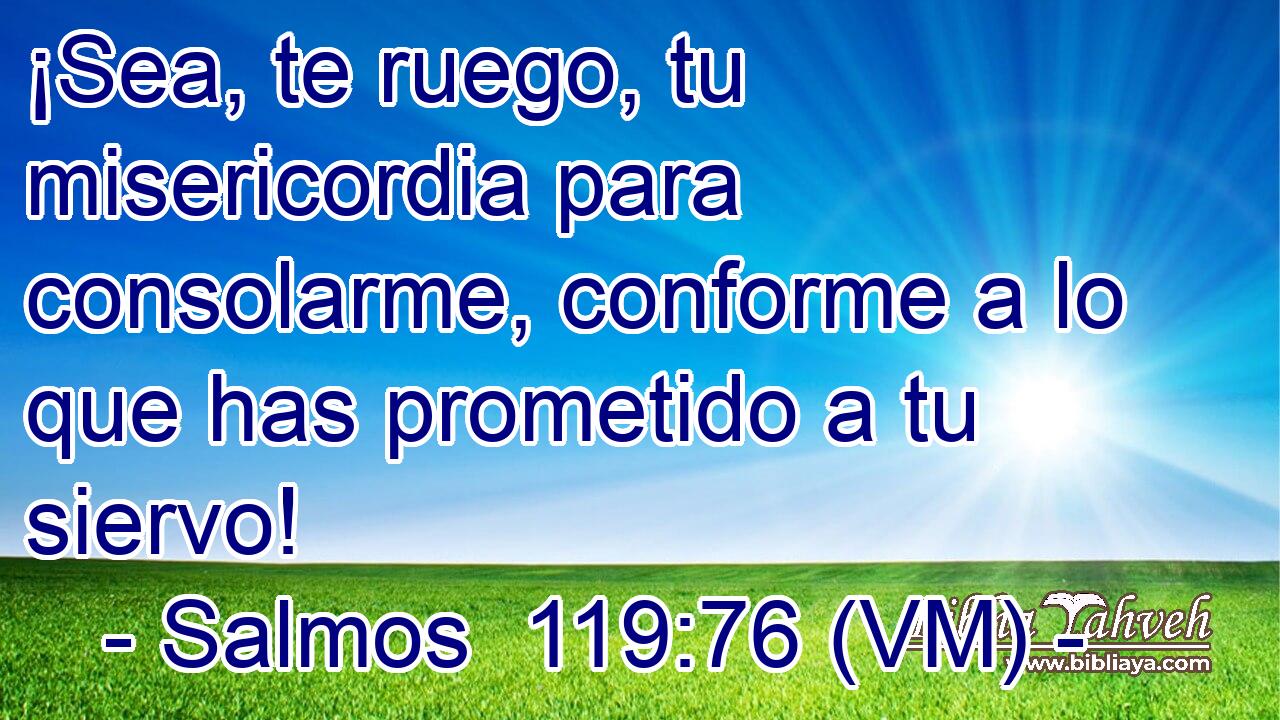  ¡Sea, te ruego, tu misericordia para consolarme, conforme a lo que has prometido a tu siervo! 
