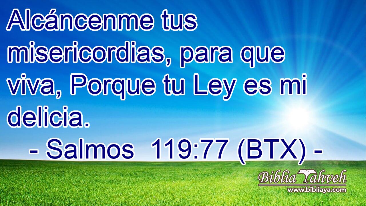Alcáncenme tus misericordias, para que viva, Porque tu Ley es mi delicia.