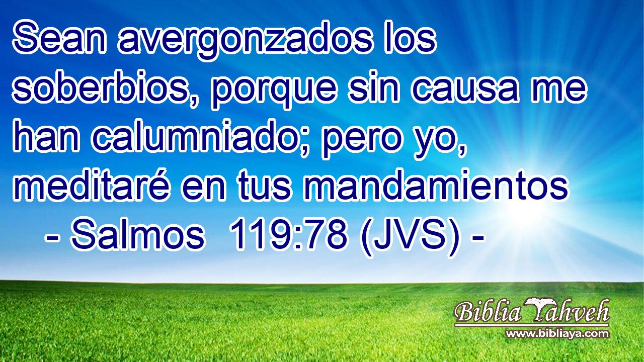 Sean avergonzados los soberbios, porque sin causa me han calumniado; pero yo, meditaré en tus mandamientos