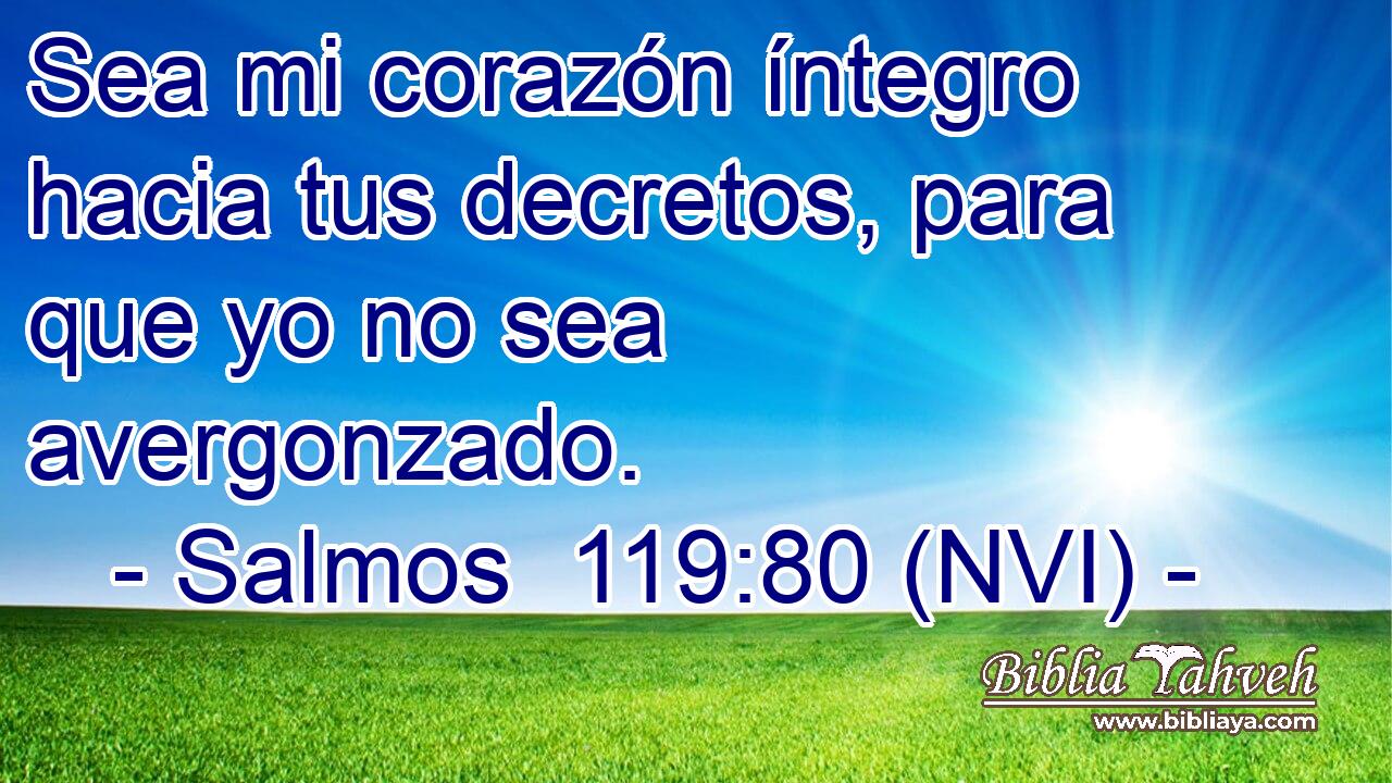  Sea mi corazón íntegro hacia tus decretos, para que yo no sea avergonzado. 