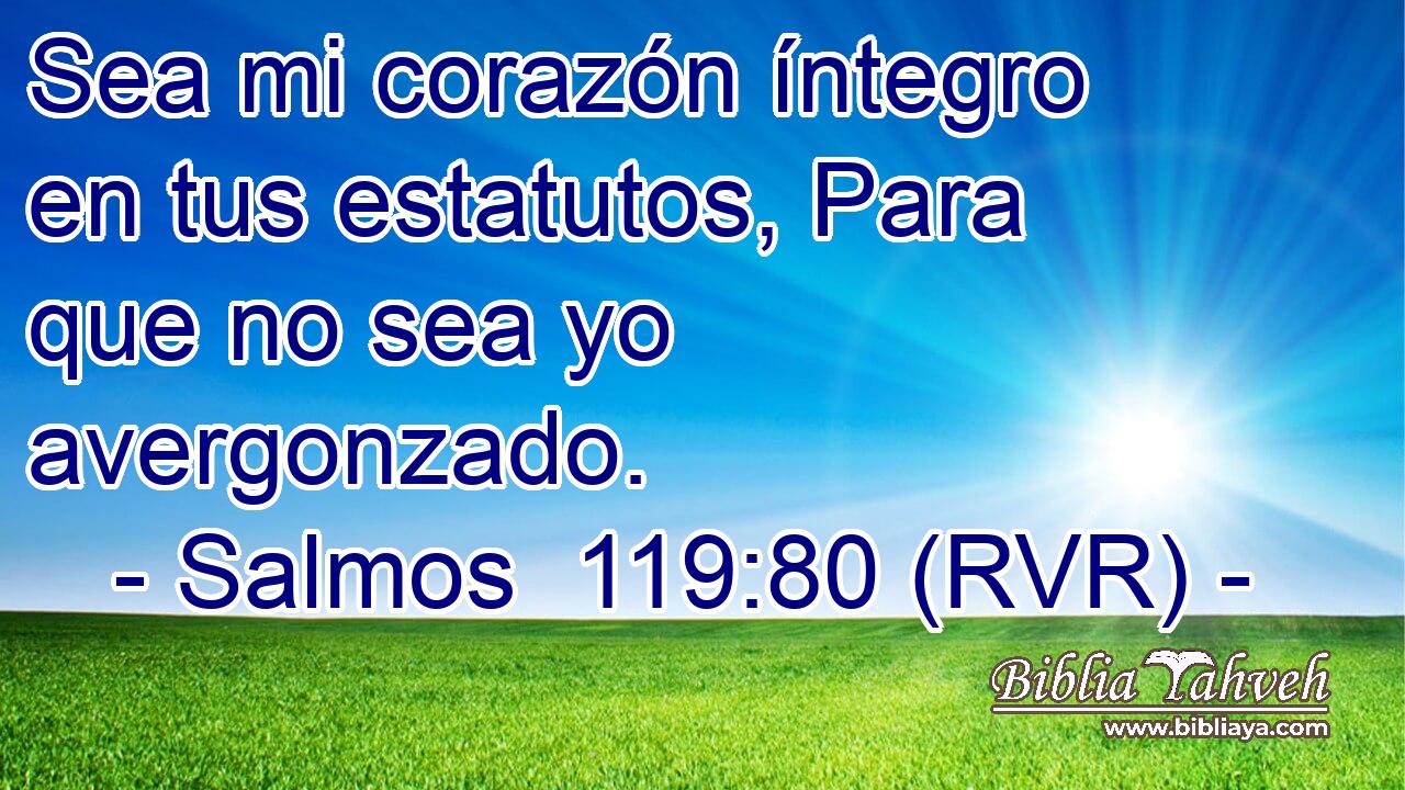 Sea mi corazón íntegro en tus estatutos, Para que no sea yo avergonzado.