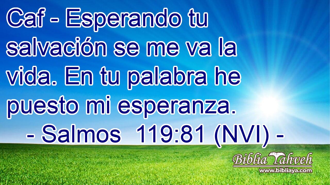  Caf - Esperando tu salvación se me va la vida. En tu palabra he puesto mi esperanza. 