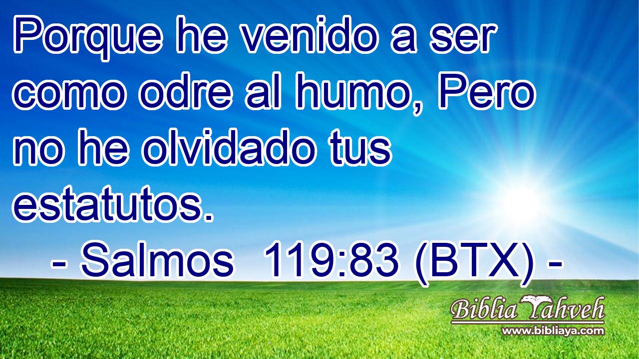 Porque he venido a ser como odre al humo, Pero no he olvidado tus estatutos.