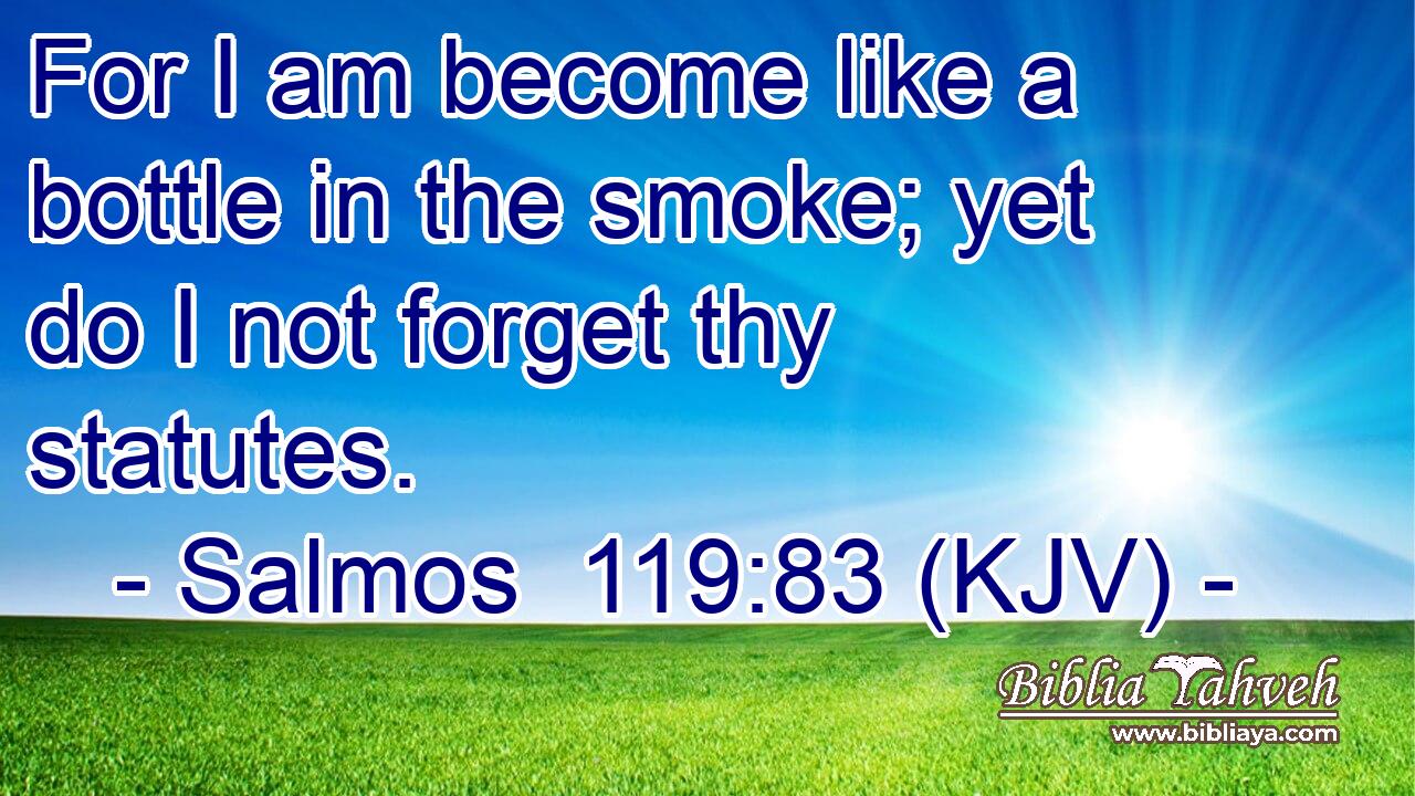 For I am become like a bottle in the smoke; yet do I not forget thy statutes.