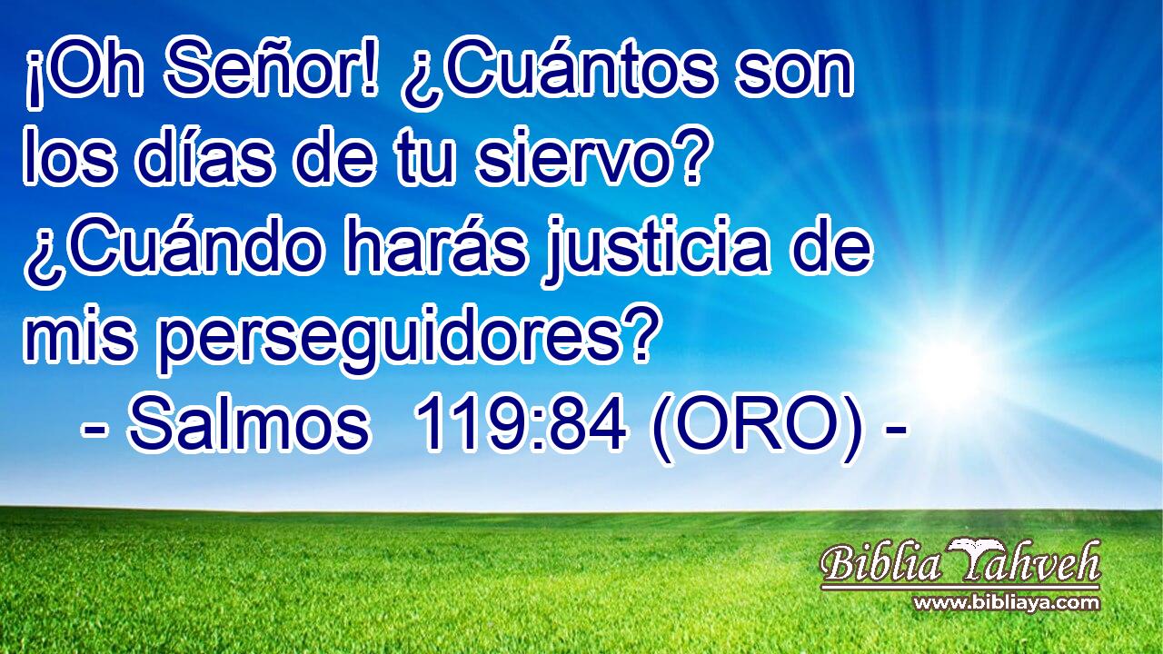  ¡Oh Señor! ¿Cuántos son los días de tu siervo? ¿Cuándo harás justicia de mis perseguidores? 
