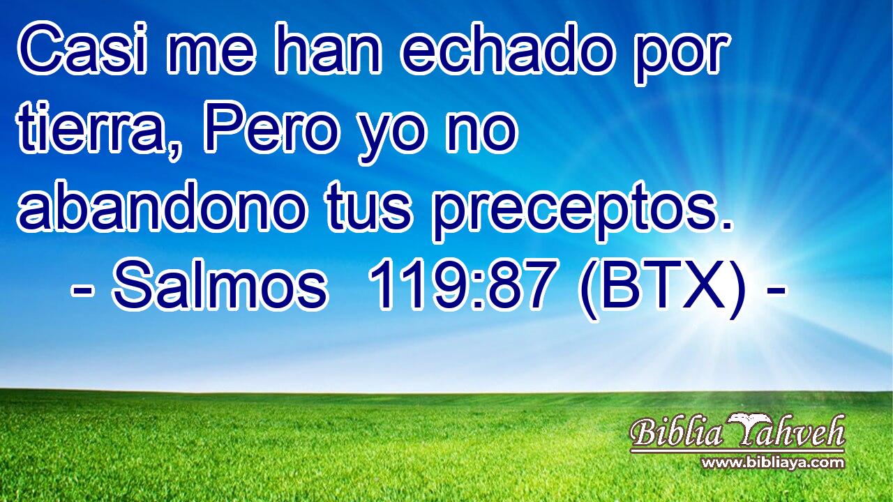 Casi me han echado por tierra, Pero yo no abandono tus preceptos.