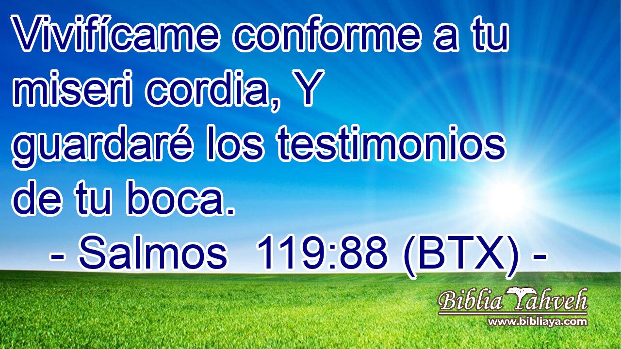 Vivifícame conforme a tu miseri cordia, Y guardaré los testimonios de tu boca.