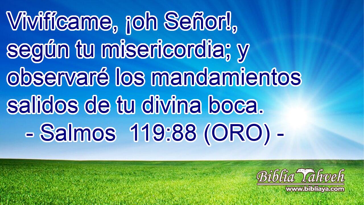  Vivifícame, ¡oh Señor!, según tu misericordia; y observaré los mandamientos salidos de tu divina boca. 