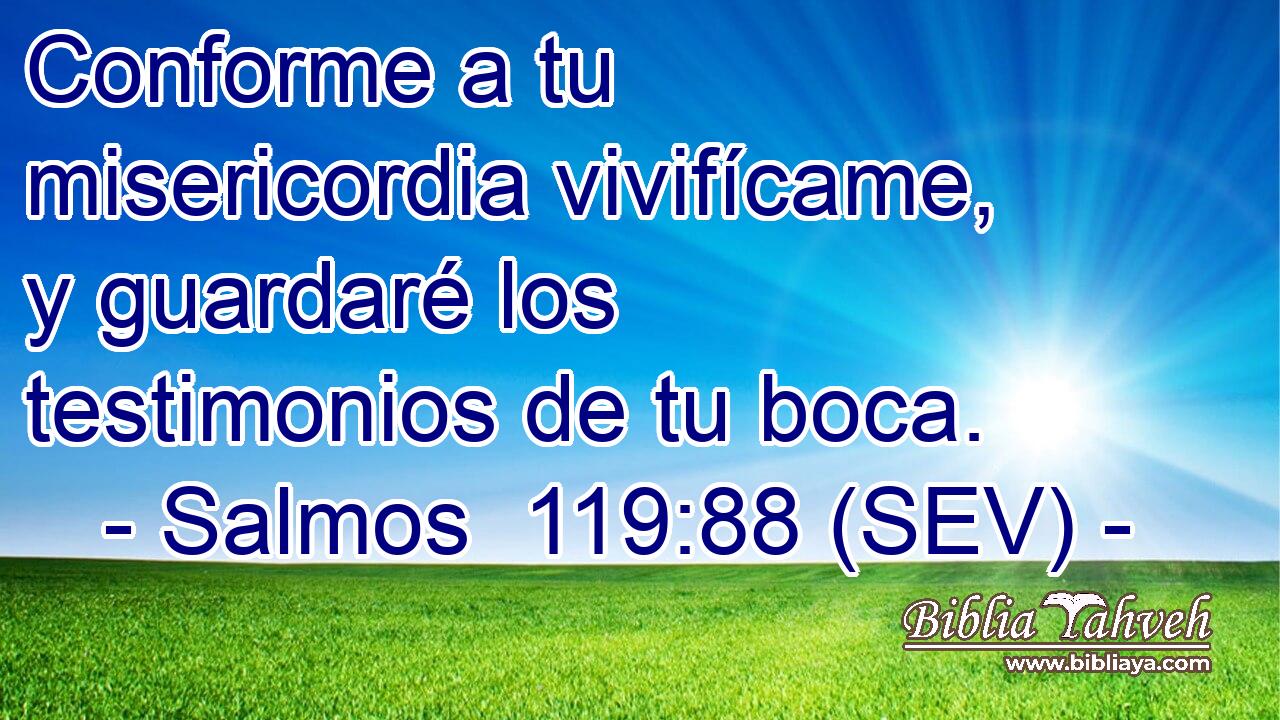 Conforme a tu misericordia vivifícame, y guardaré los testimonios de tu boca.