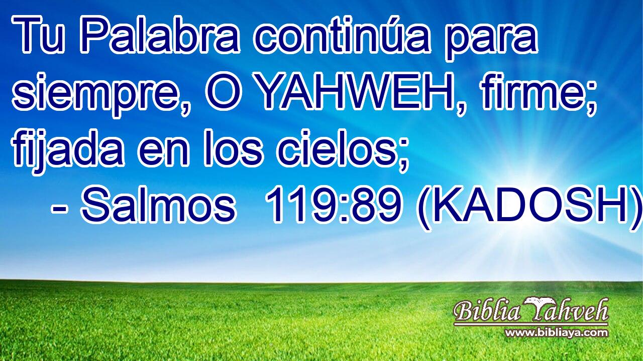  Tu Palabra continúa para siempre, O YAHWEH, firme; fijada en los cielos; 