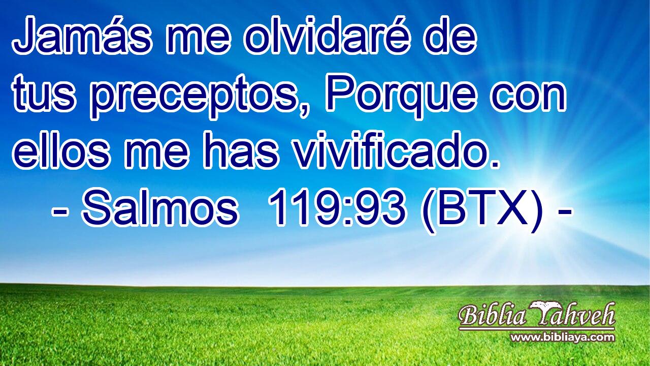 Jamás me olvidaré de tus preceptos, Porque con ellos me has vivificado.