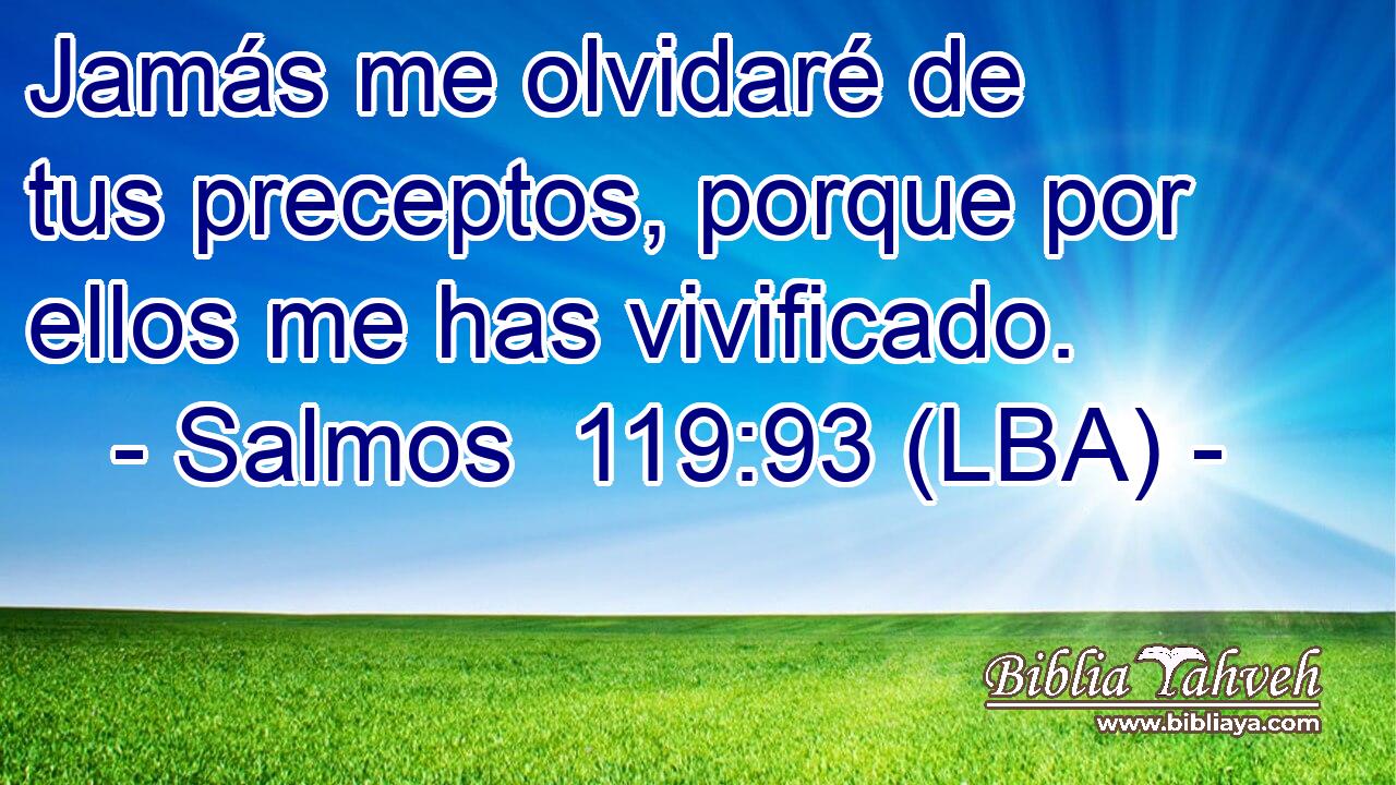 Jamás me olvidaré de tus preceptos, porque por ellos me has vivificado.