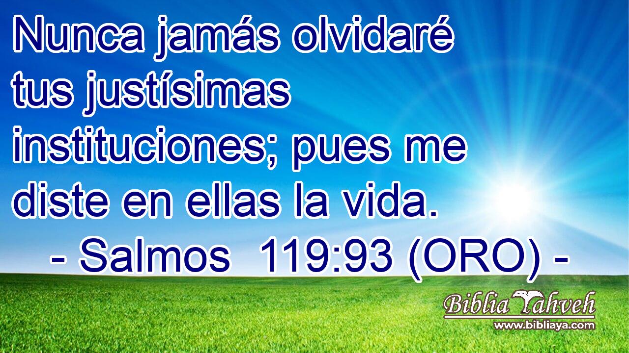 Nunca jamás olvidaré tus justísimas instituciones; pues me diste en ellas la vida. 