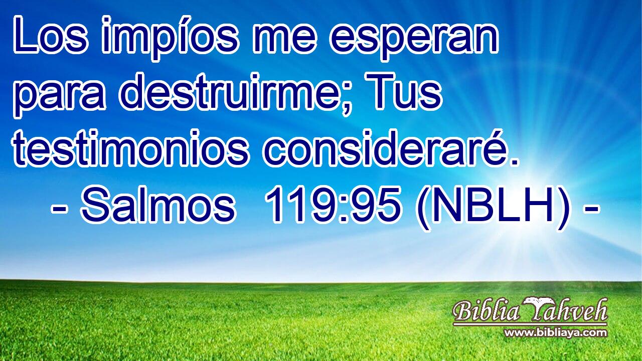  Los impíos me esperan para destruirme; Tus testimonios consideraré. 
