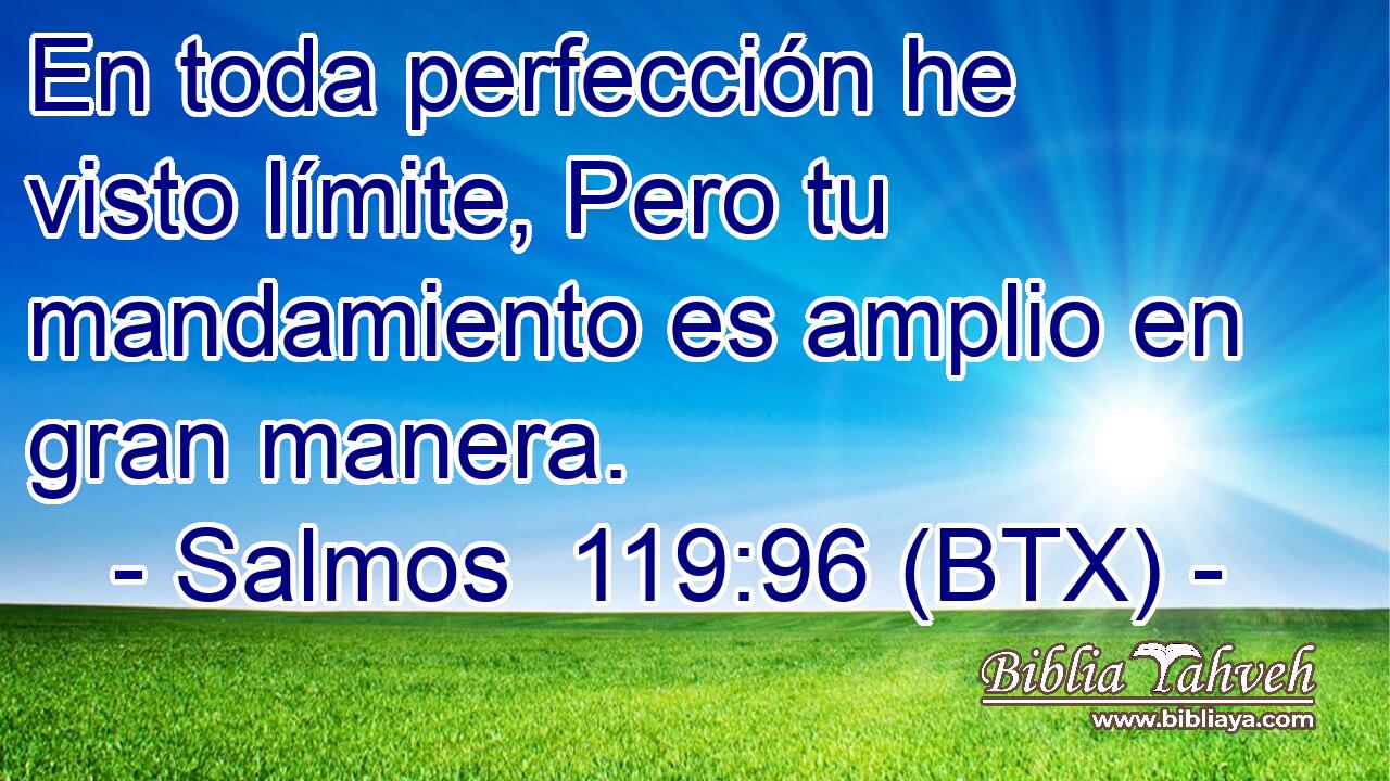 En toda perfección he visto límite, Pero tu mandamiento es amplio en gran manera.