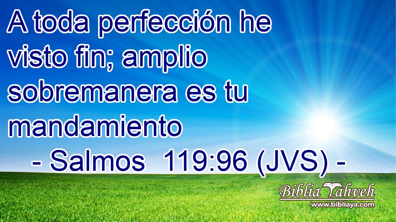 A toda perfección he visto fin; amplio sobremanera es tu mandamiento