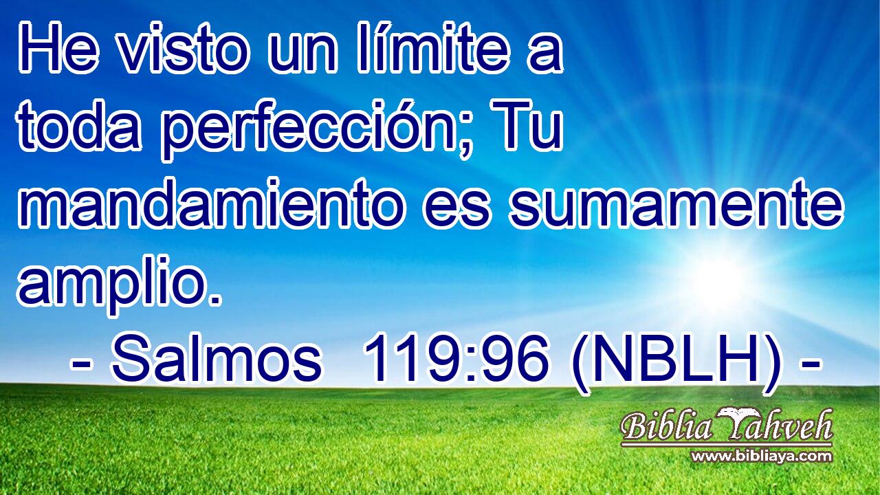  He visto un límite a toda perfección; Tu mandamiento es sumamente amplio. 
