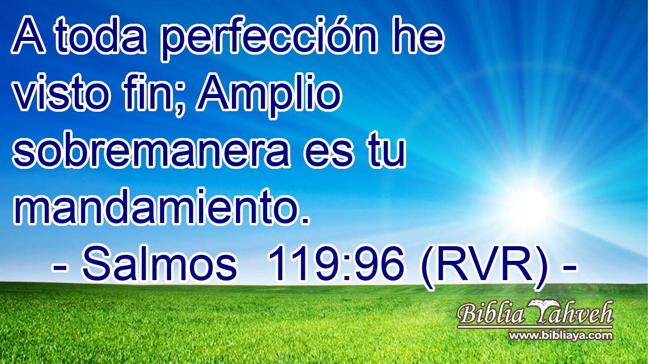 A toda perfección he visto fin; Amplio sobremanera es tu mandamiento.