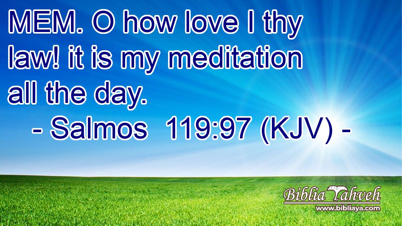 MEM. O how love I thy law! it is my meditation all the day.