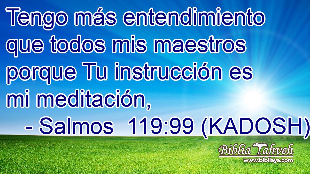  Tengo más entendimiento que todos mis maestros porque Tu instrucción es mi meditación, 