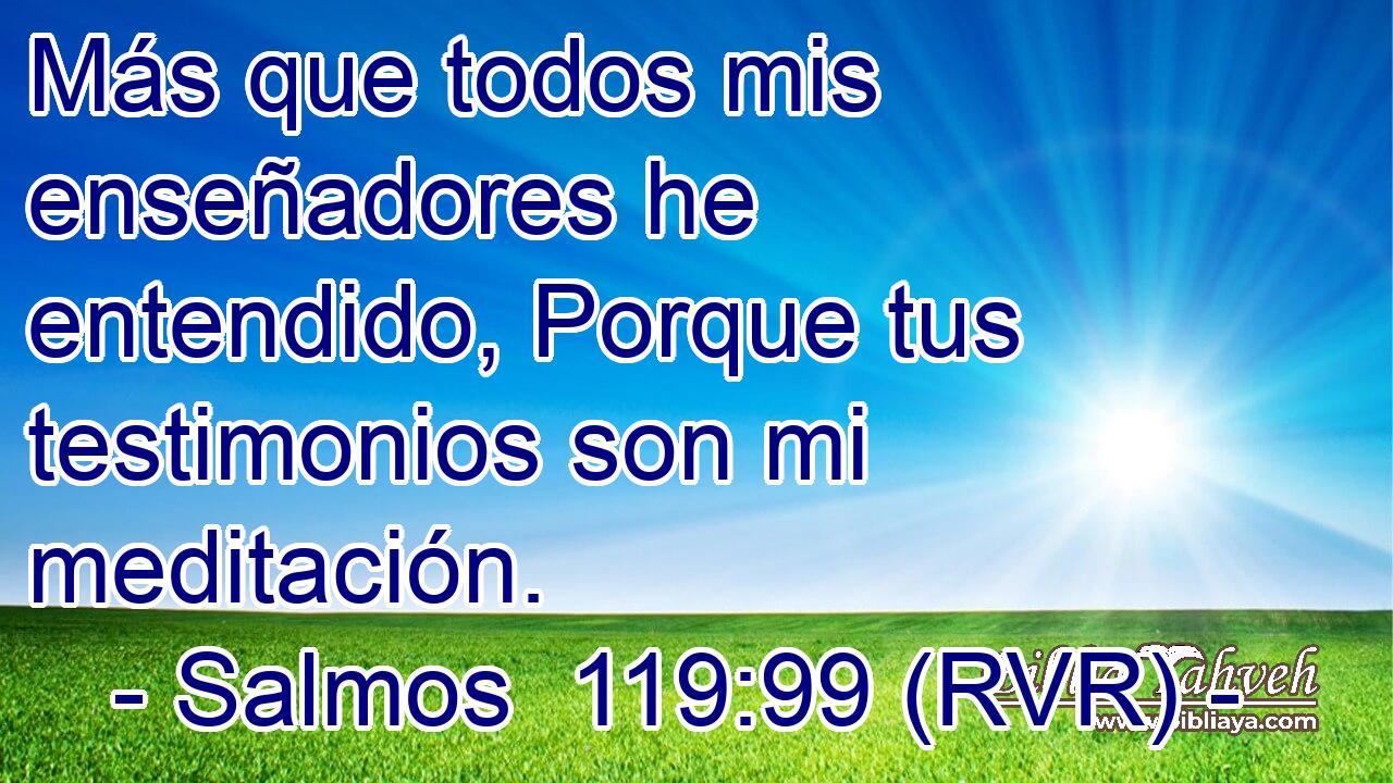 Más que todos mis enseñadores he entendido, Porque tus testimonios son mi meditación.
