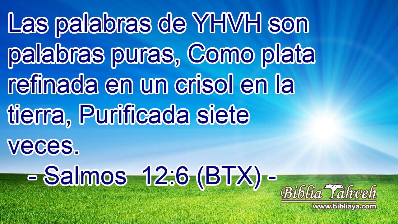Las palabras de YHVH son palabras puras, Como plata refinada en un crisol en la tierra, Purificada siete veces.