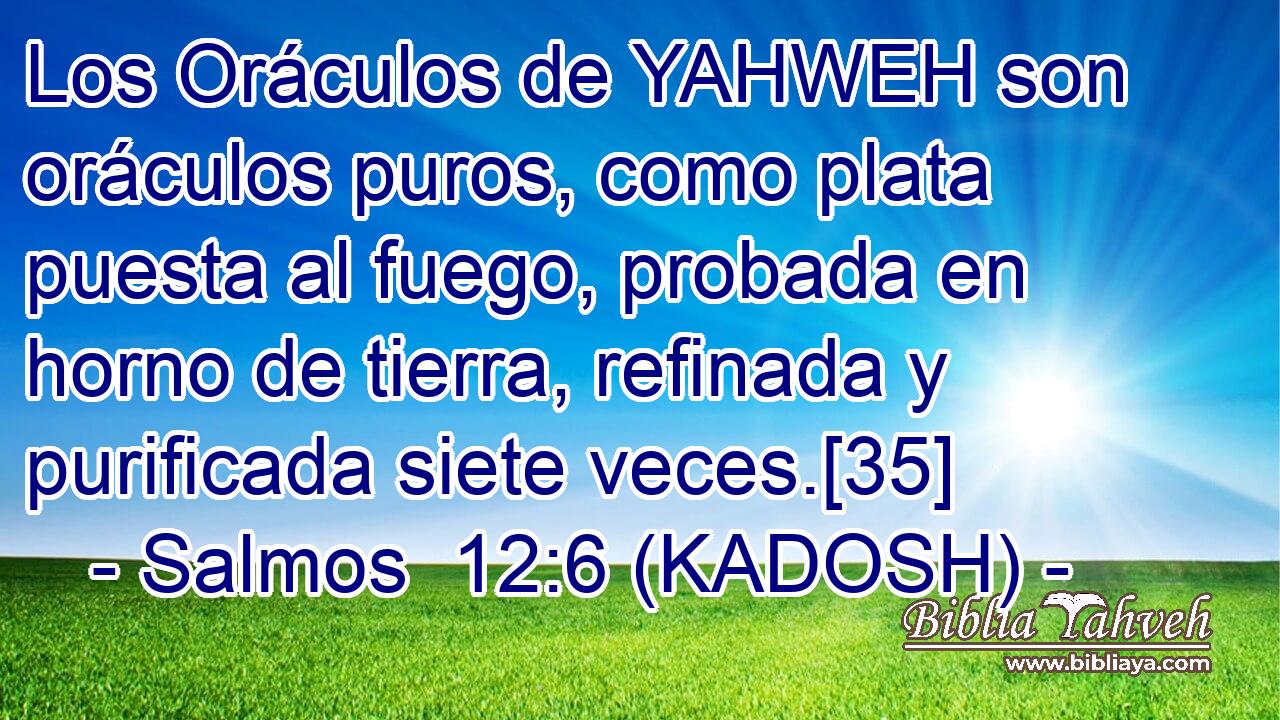  Los Oráculos de YAHWEH son oráculos puros, como plata puesta al fuego, probada en horno de tierra, refinada y purificada siete veces.[35] 