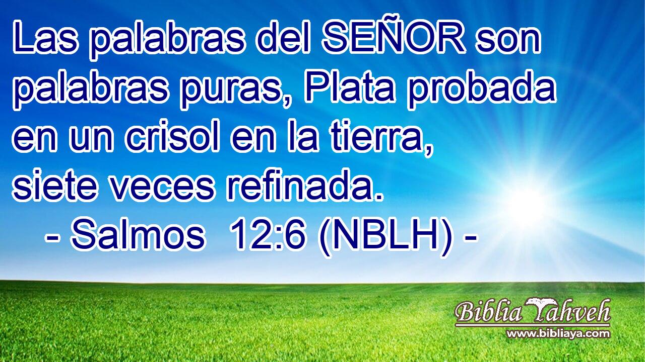  Las palabras del SEÑOR son palabras puras, Plata probada en un crisol en la tierra, siete veces refinada. 