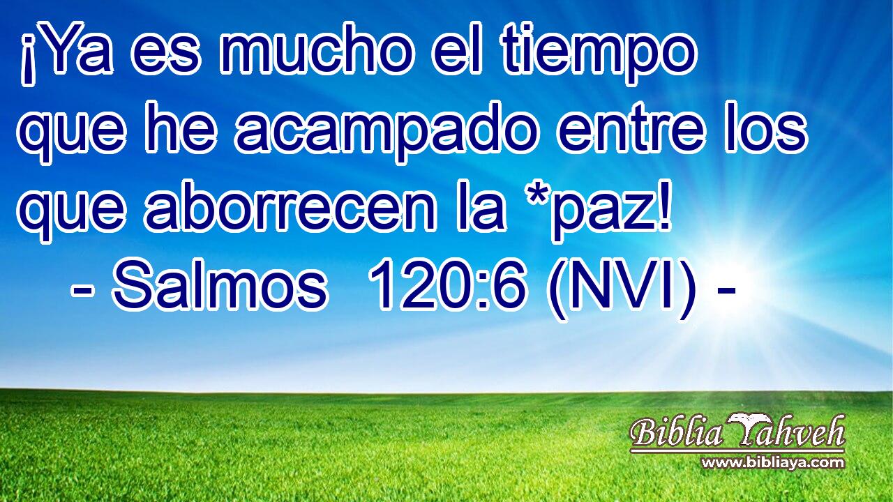  ¡Ya es mucho el tiempo que he acampado entre los que aborrecen la *paz! 