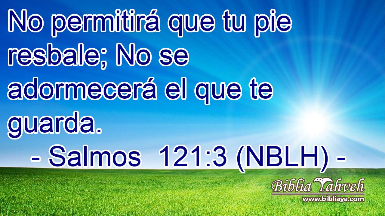  No permitirá que tu pie resbale; No se adormecerá el que te guarda. 