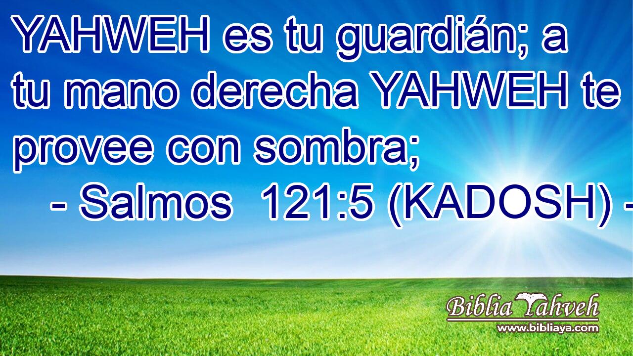  YAHWEH es tu guardián; a tu mano derecha YAHWEH te provee con sombra; 