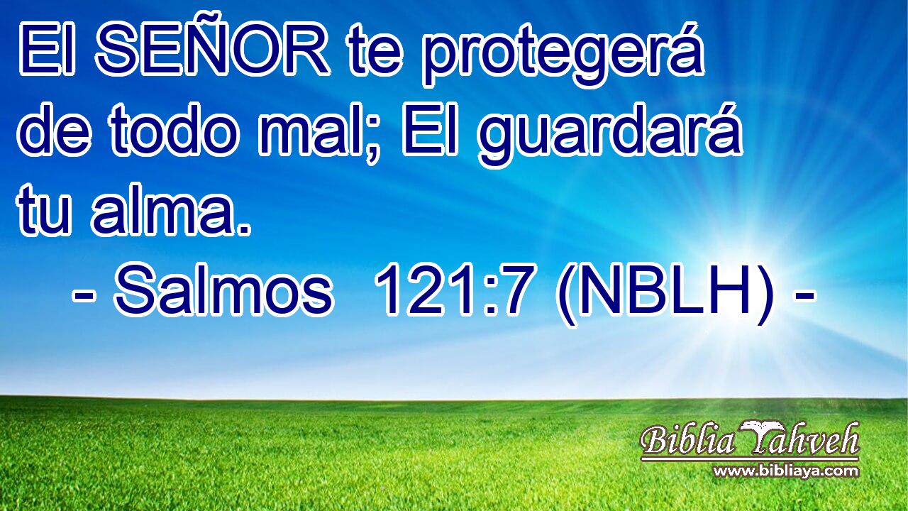  El SEÑOR te protegerá de todo mal; El guardará tu alma. 