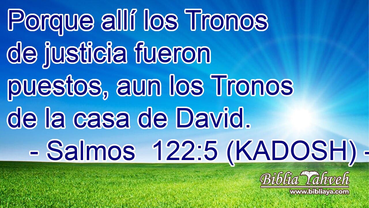 Porque allí los Tronos de justicia fueron puestos, aun los Tronos de la casa de David. 