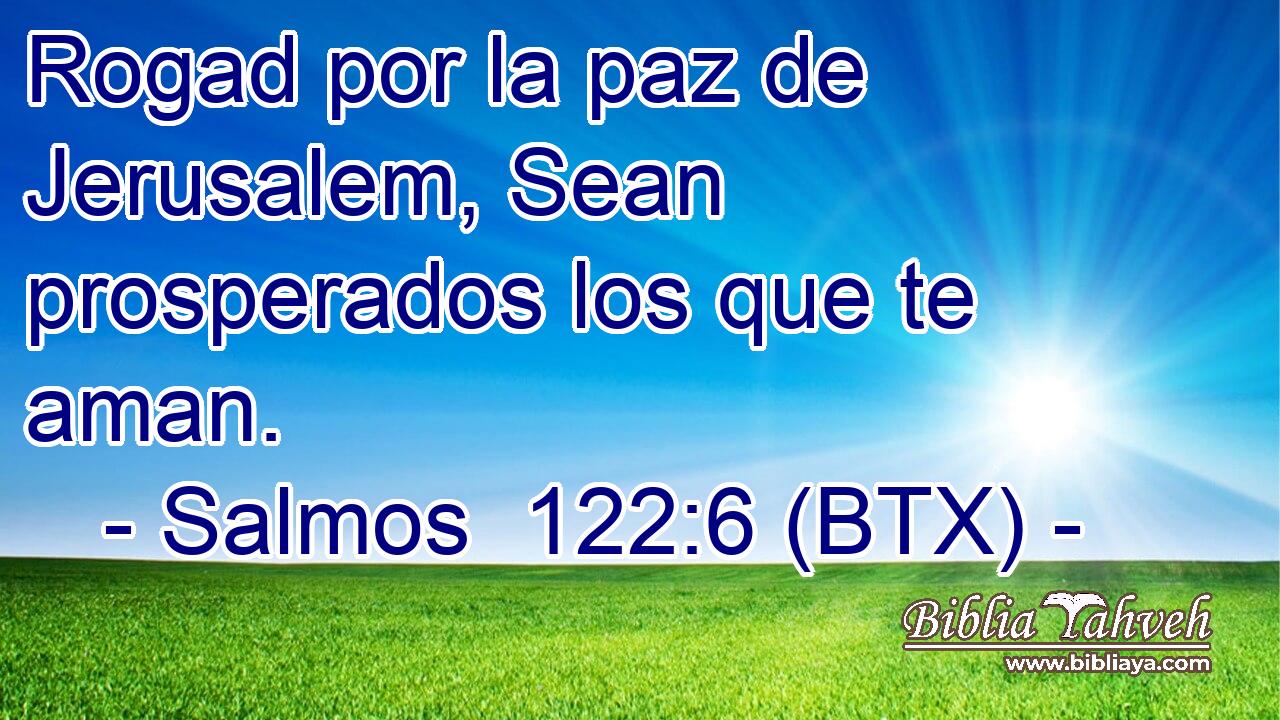 Rogad por la paz de Jerusalem, Sean prosperados los que te aman.