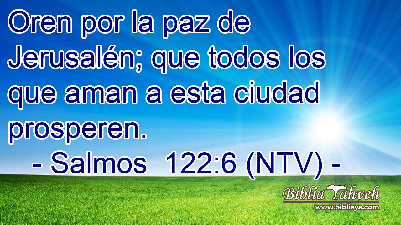Oren por la paz de Jerusalén; que todos los que aman a esta ciudad prosperen.