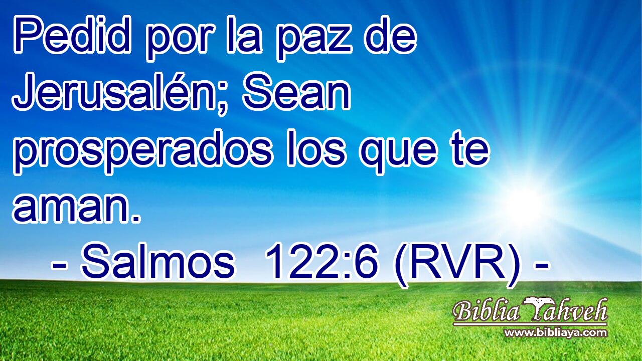 Pedid por la paz de Jerusalén; Sean prosperados los que te aman.