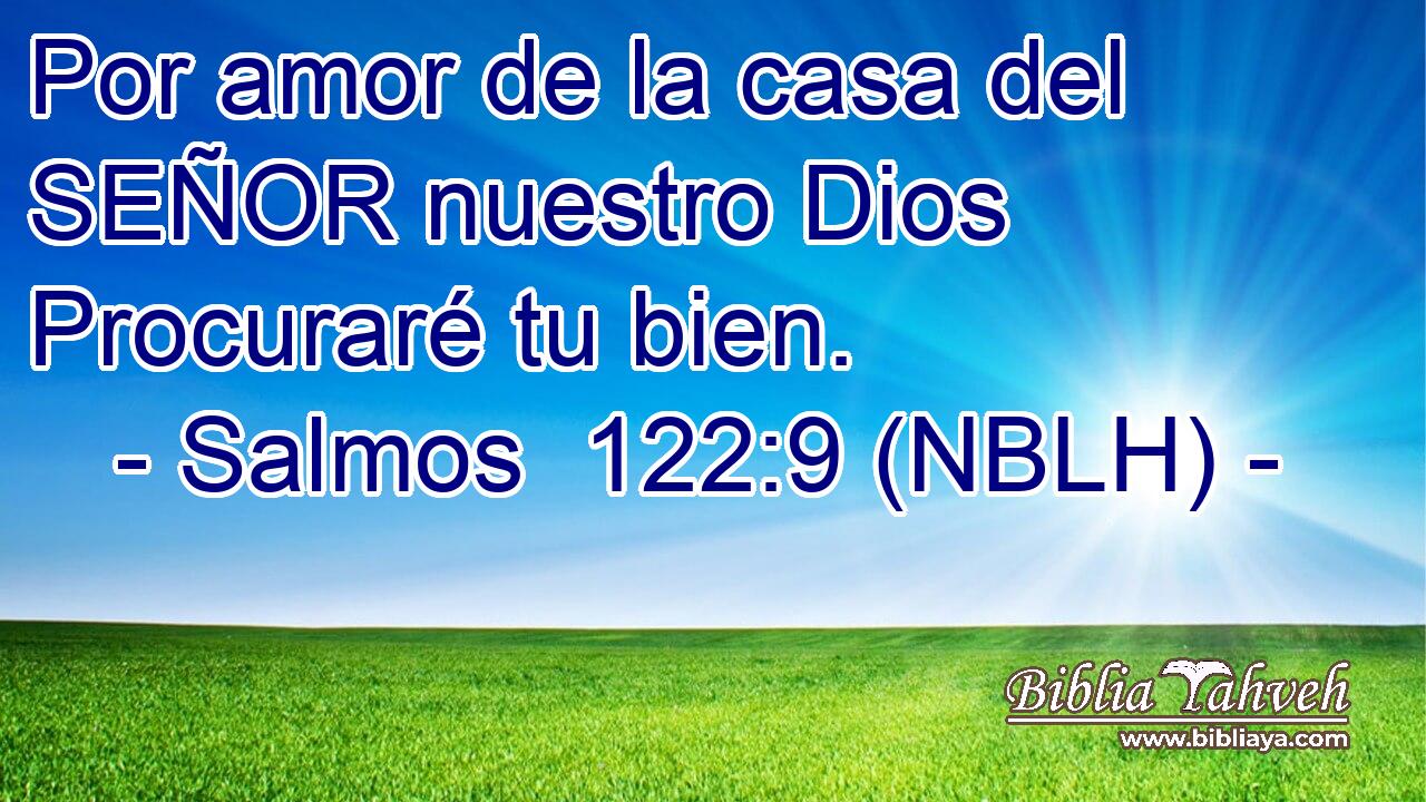  Por amor de la casa del SEÑOR nuestro Dios Procuraré tu bien. 